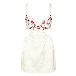 FOR LOVE & LEMONS ‘Festival Rose’ Slip Dress in Ivory